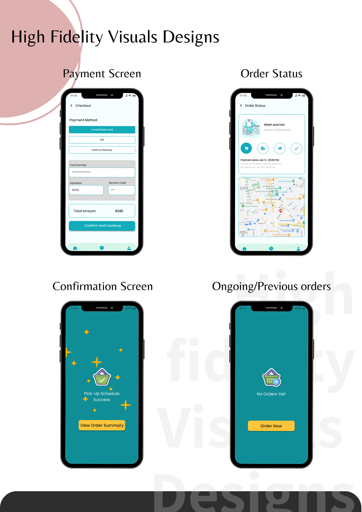 design Figma UI/UX Mobile app user experience ui design UX design Case Study laundry Drycleaning 
