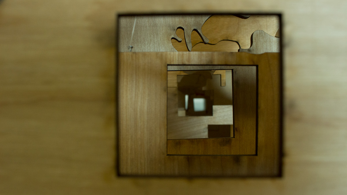 installation wood hanging abstract