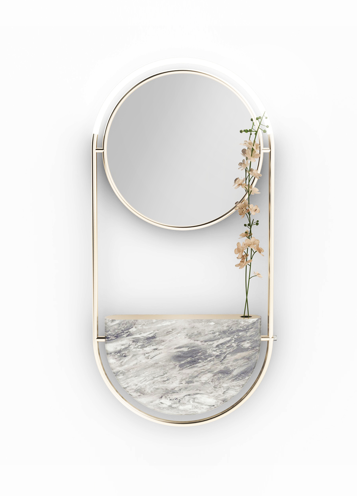 miroir mirror light lampe design entrence   design produit Mable brass Interior