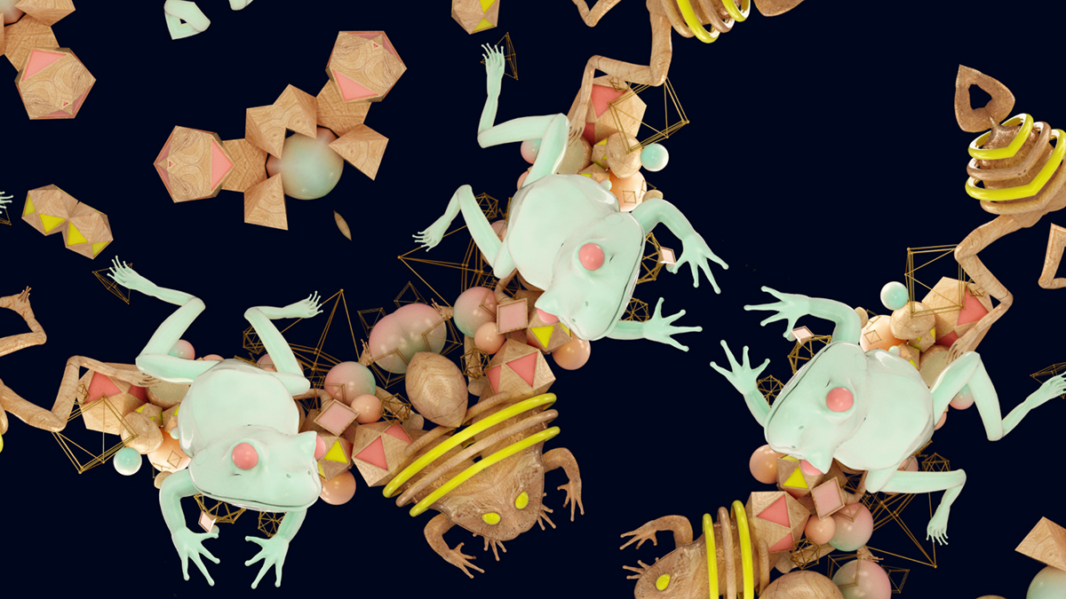 psychedelic frogs kaleidoscopic
