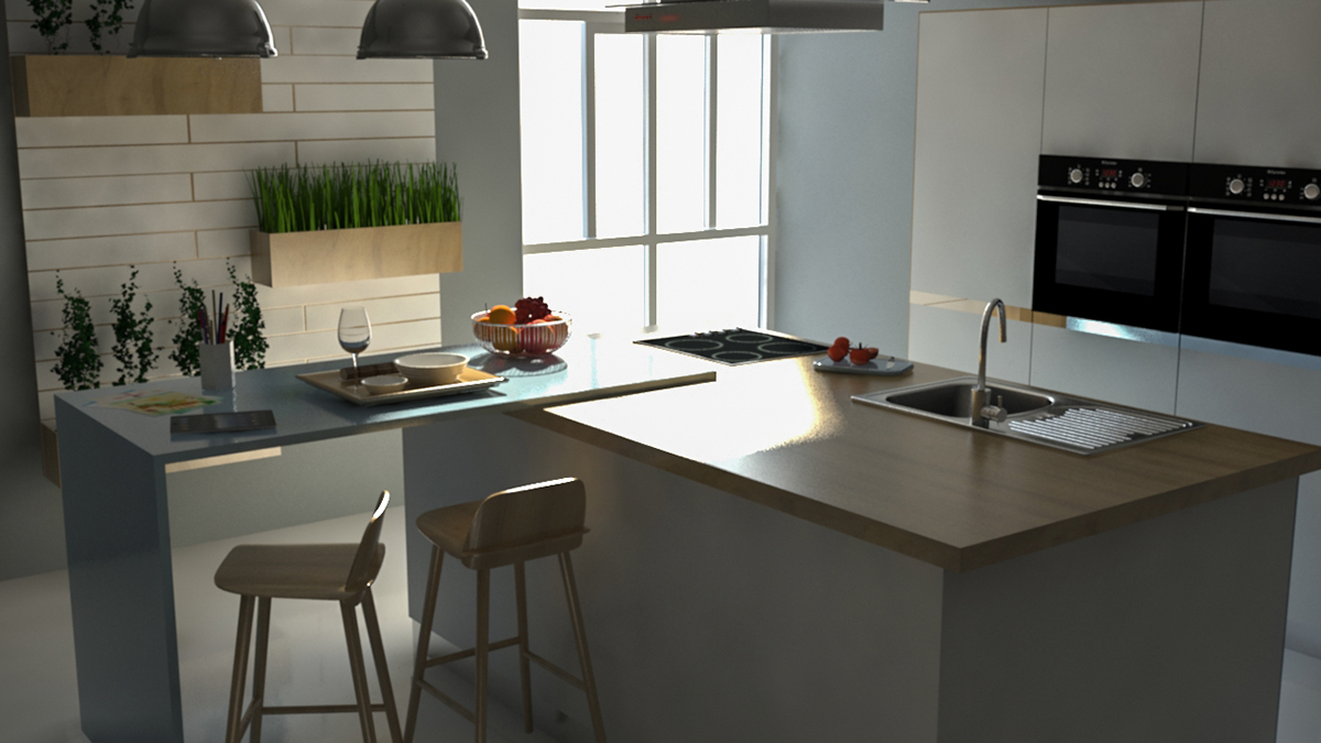 minimalist kitchen interior design  design cozinha design de interiores minimalismo 3D