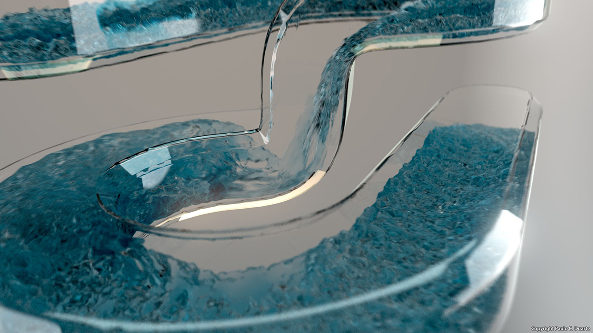 fluid fluids water particles softimage houdini Arnold Render XSI simulation Liquid glass visual experiment