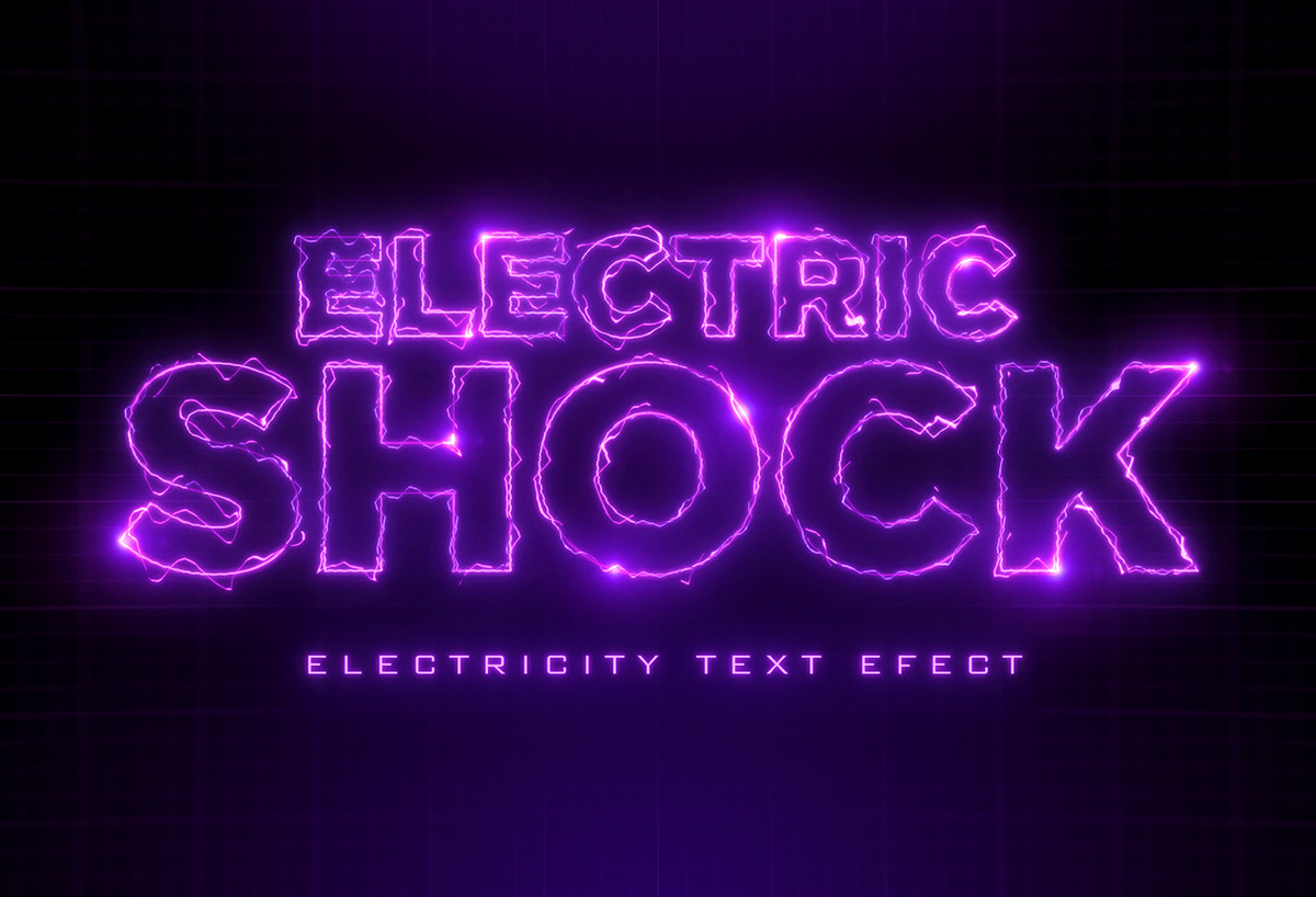 Cyberpunk logo effect mock-up Mockup neon photoshop Synthwave texteffect