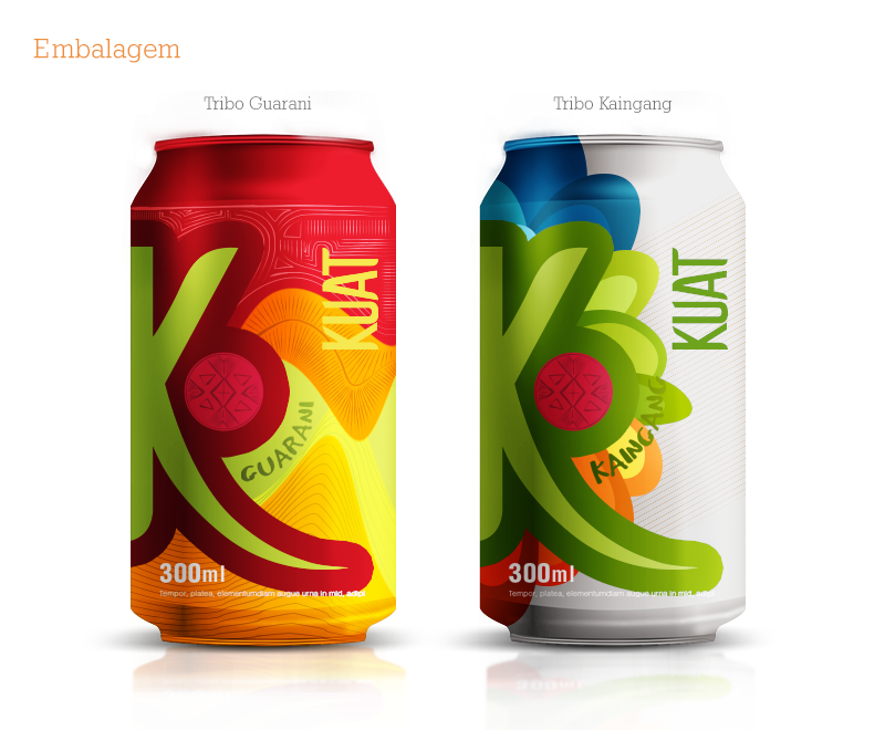 Kuat refrigerante redesign student Project Pack drink beverage bebida embalagem indio indigena Brasil Brazil culture
