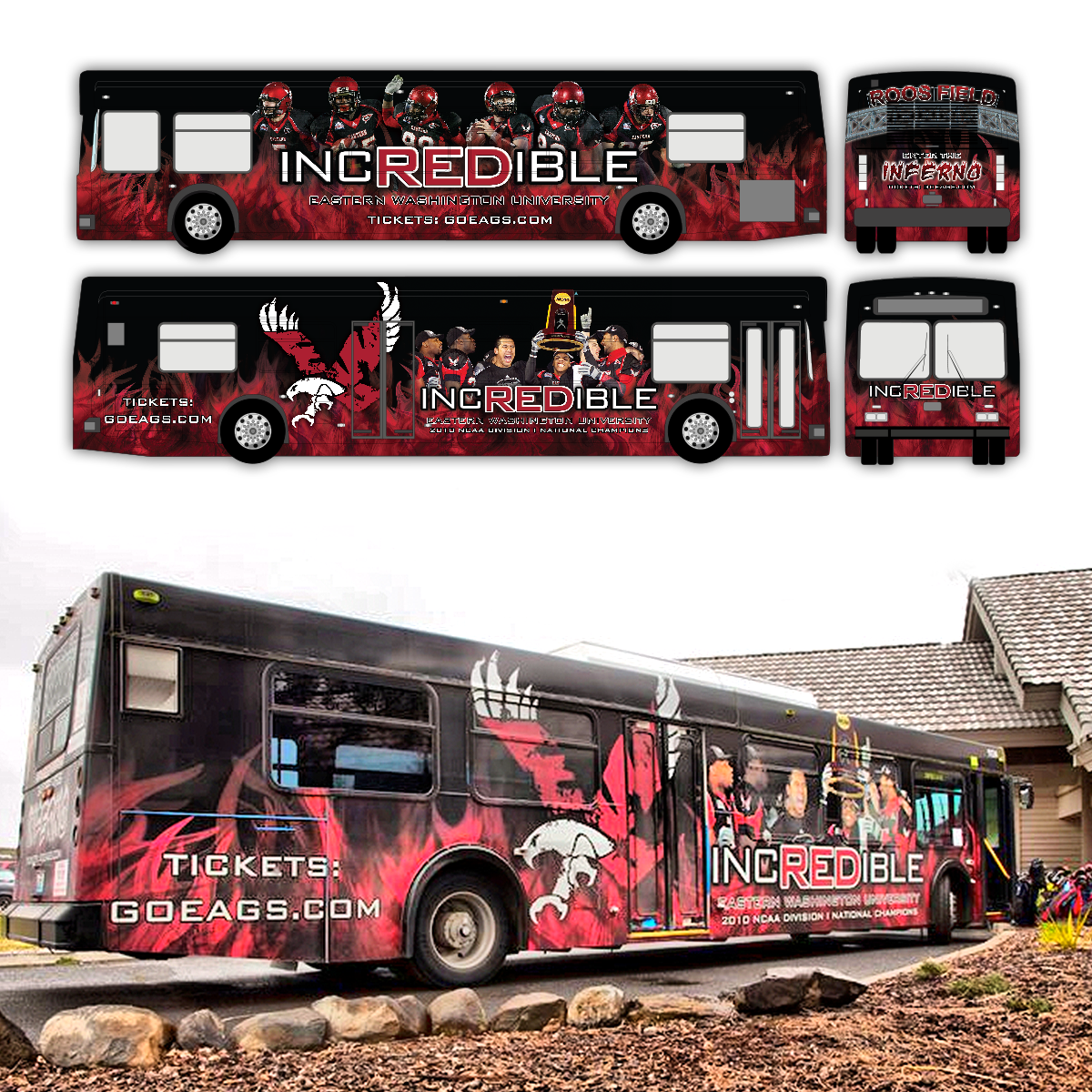 bus Bus Wrap Wrap Spokane incredible ewu eagles football Flames