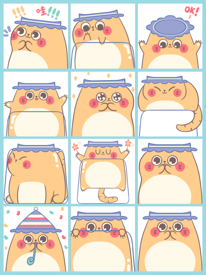 stickers google gif Cat Character Gboard ILLUSTRATION 