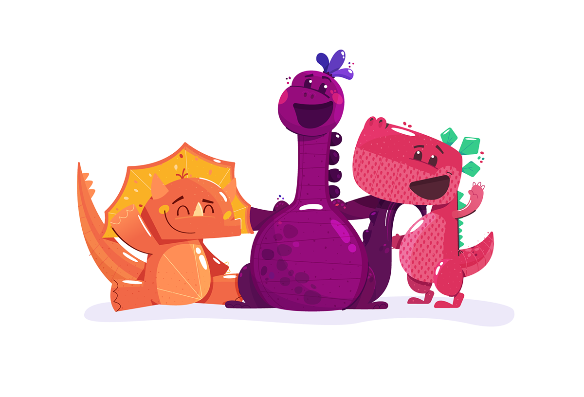 Gummy vitamin dinosaurs hugging