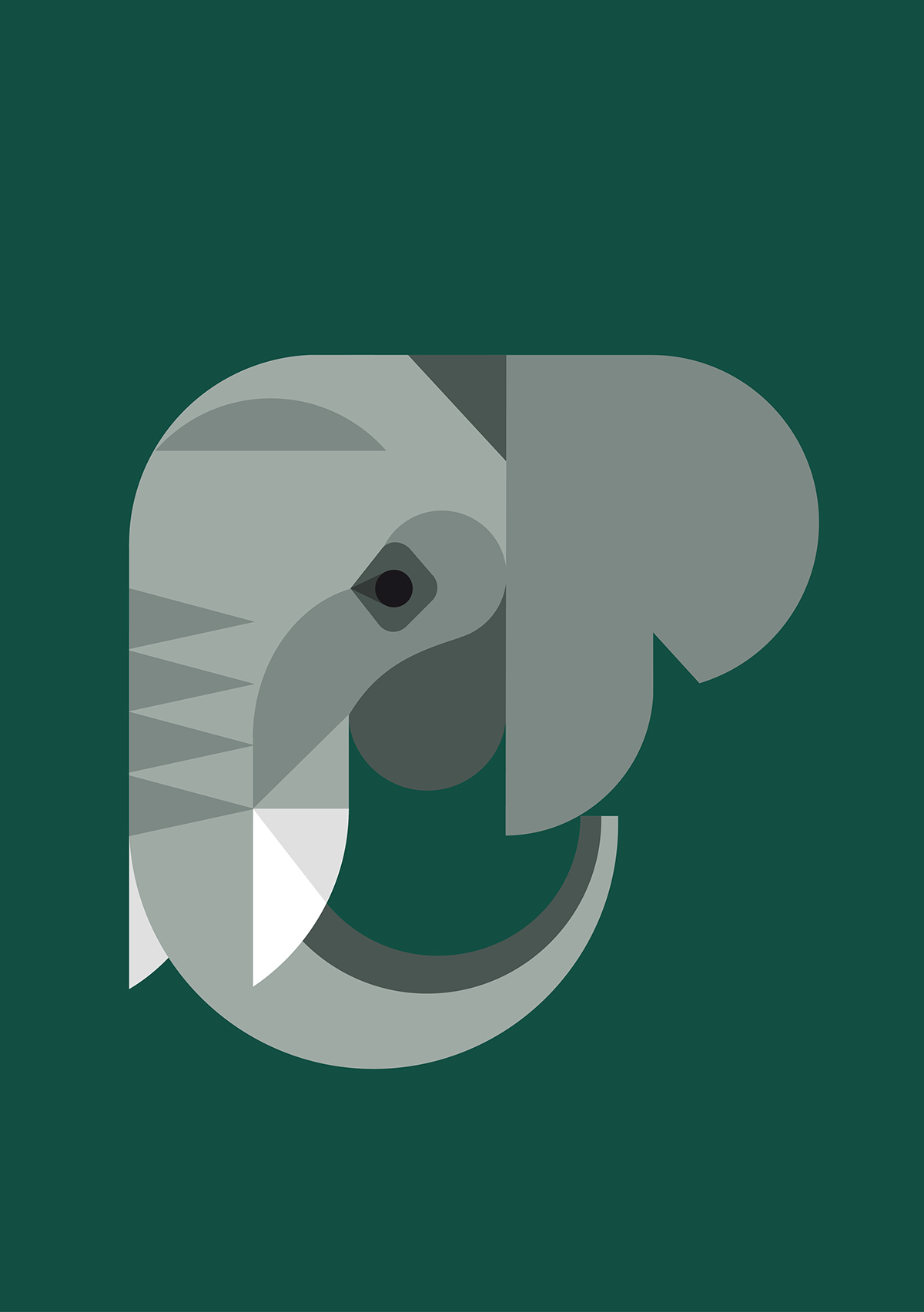 oakland detroit tiger elephant geometry poster
