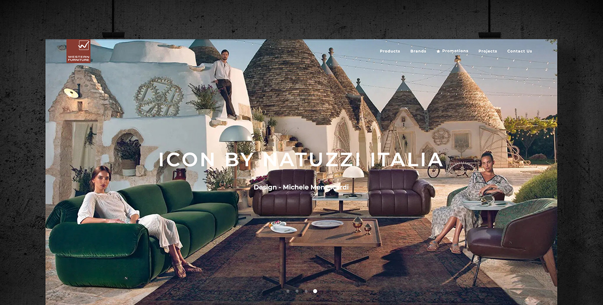 Website design wordpress furniture UI ux modern dubai brands italian