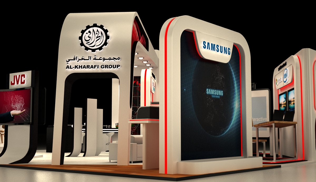 Al kharafi Group - Cairo ICT BOOTH 2014 ict egypt world Interior activation new design 3D exterior exhibit MAX