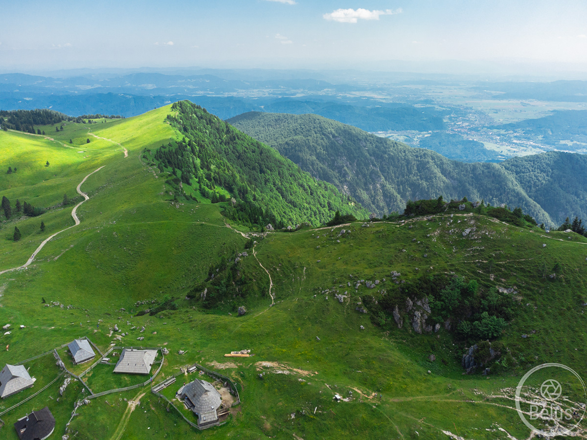 mountain slovenia Nature Landscape hill green cow pasture village alps