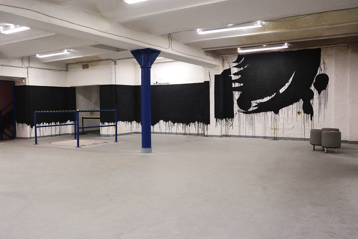 thekrank the krank berlin urban art Exhibition  minimal black and white Mural Street Art 