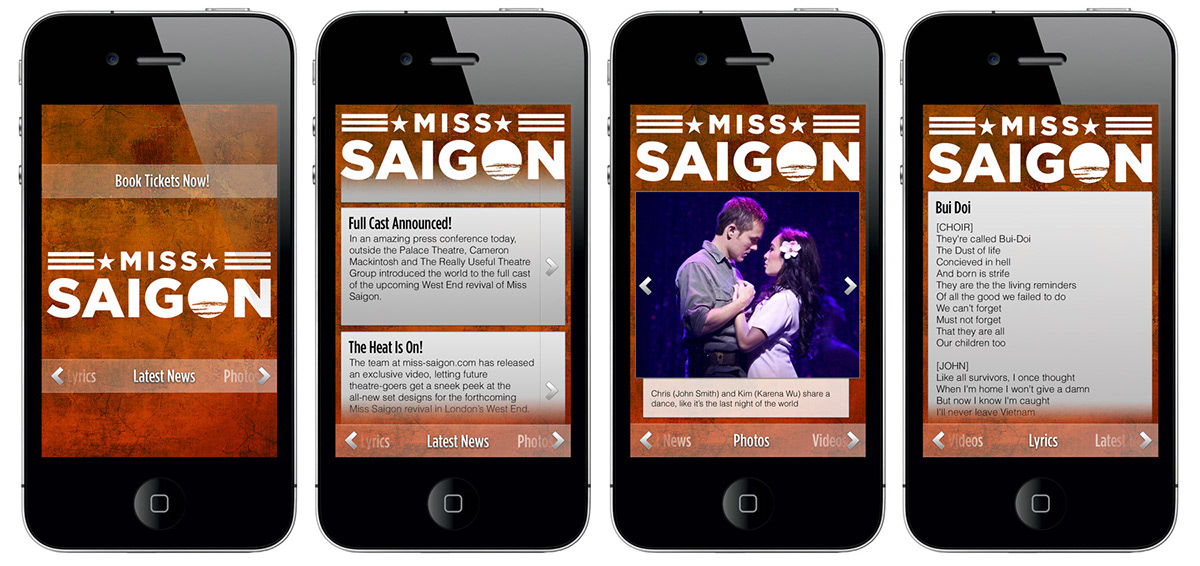 Miss Saigon Miss Saigon Revival Theatre London west end Show poster iphone Website concept Stationery americana gotham