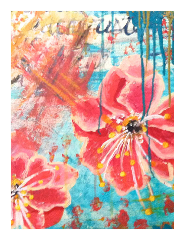 Acrylic paint watercolor florals textures Patterns process Mix media