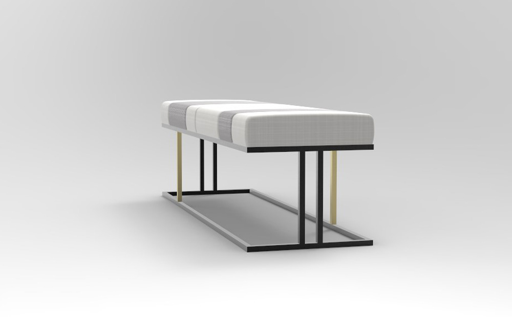 bench Channel furniture furniture design  metal product Render upholstery