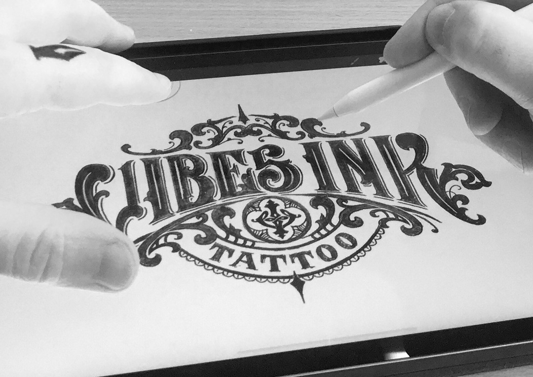 custom font graphic design  Handlettering logo ornaments tattoo typography   Victorian vintage