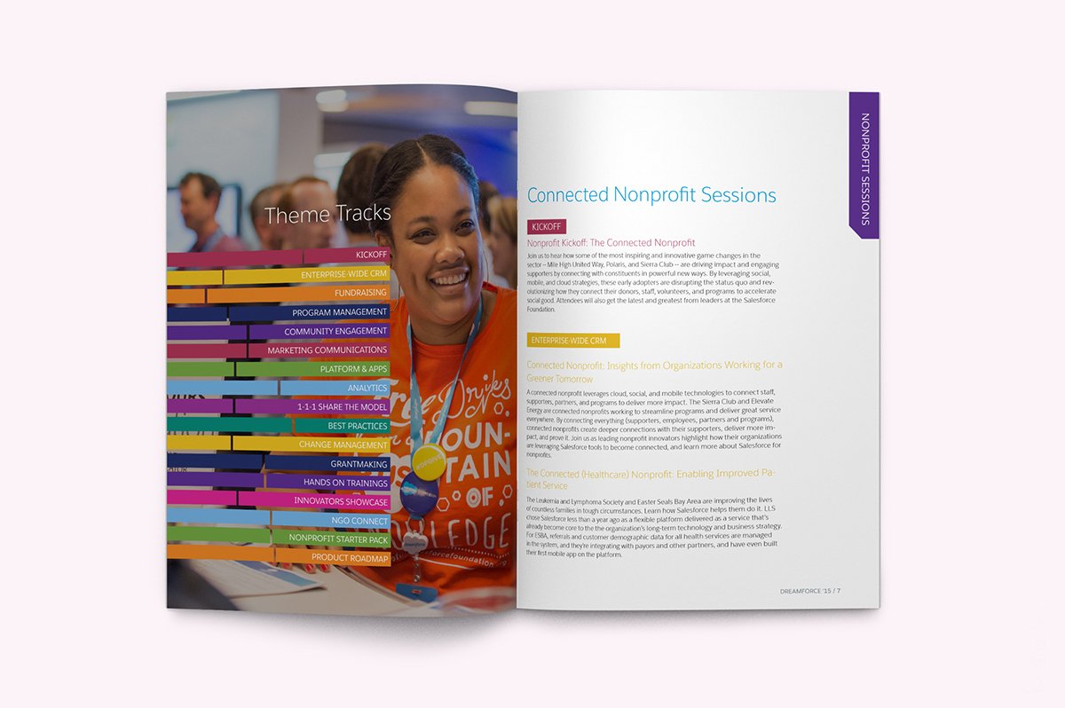 PDF design Program event program program design InDesign Salesforce foundation nonprofit book booklet design