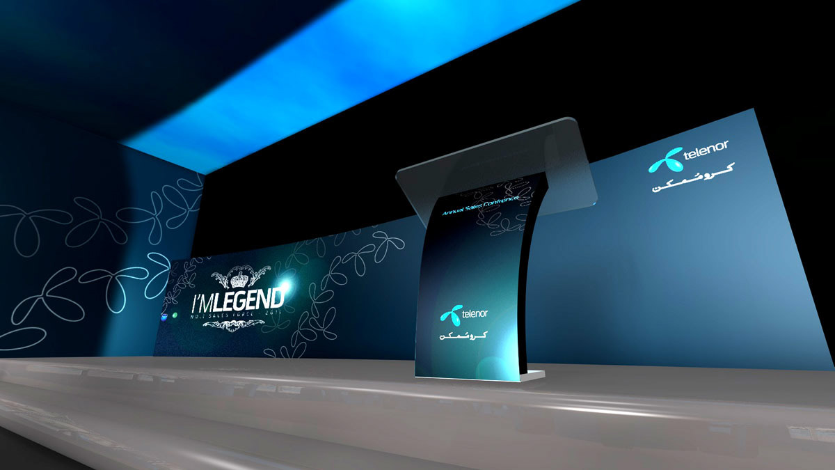 Event sales legend conference dark Hall tables Stage Telenor