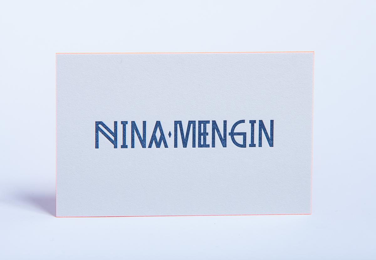 niña mengin identity Custom Typeface logo business card letterpress