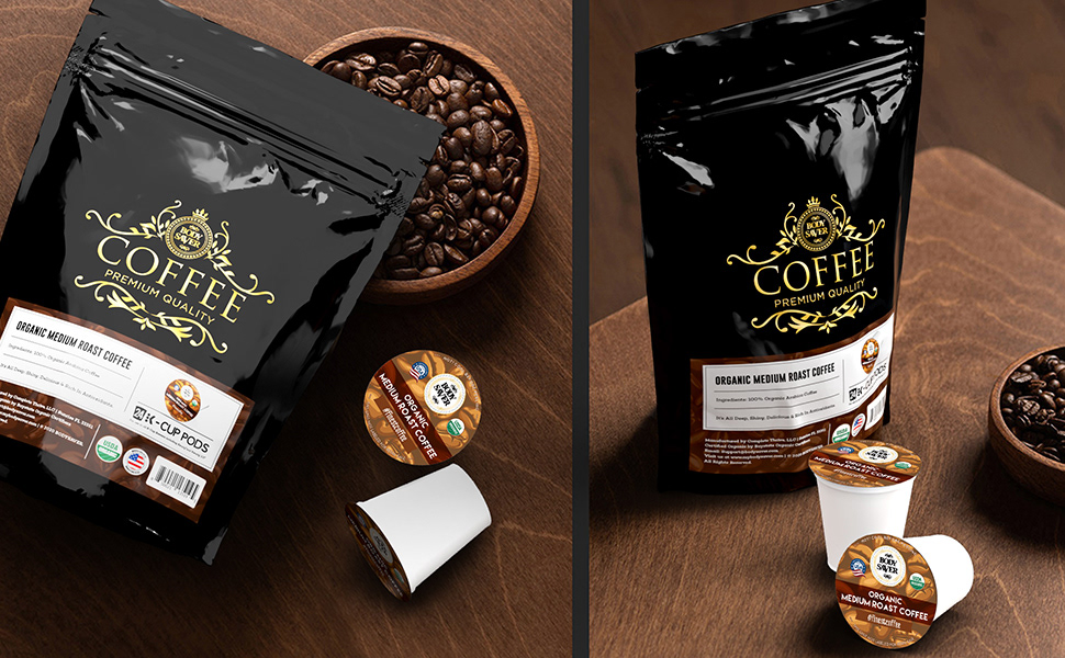 beans Coffee coffee branding Coffee K cups coffee packaging k cups keurig Logo Design medium roast coffee roasted coffee