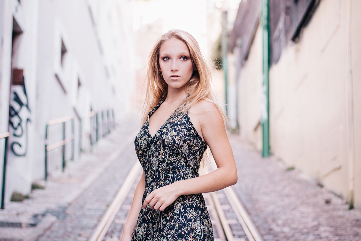 female girl teen Young photoshoot Lisbon light sunset blonde model