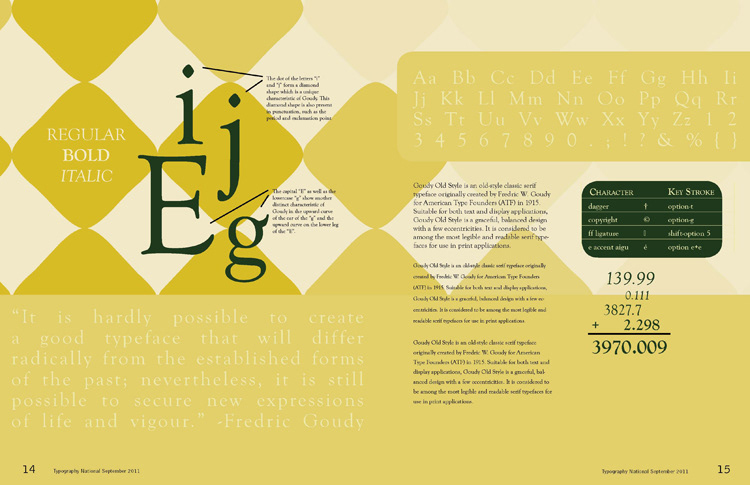 goudy font editorial informational