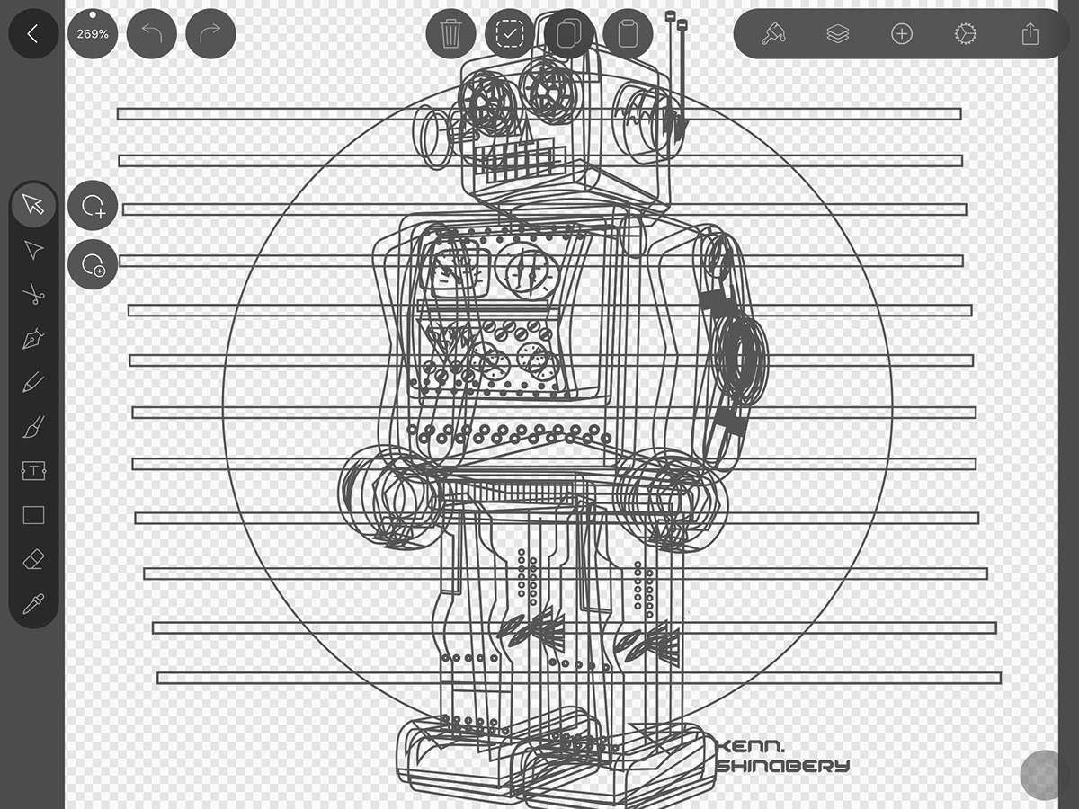 vector vector graphics robot vintage Retro toy Vector Illustration vector graphic Digital Art 