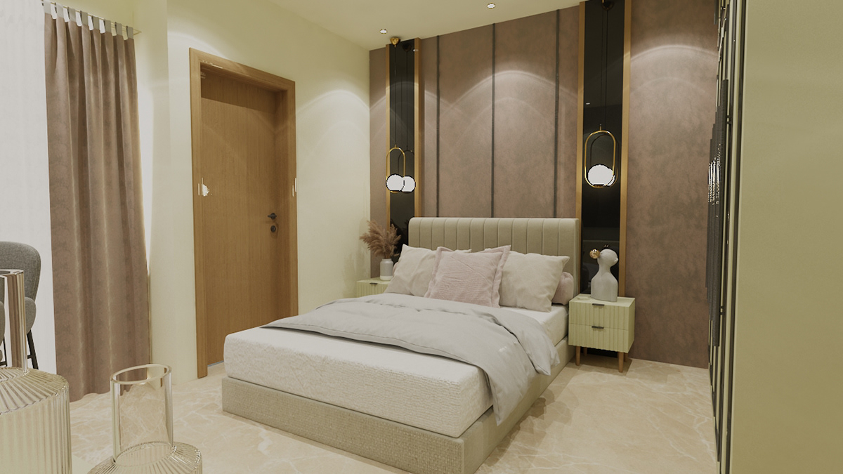 3ds max bedroom credenza furniture Interior interior design  living room lobby design modern Render