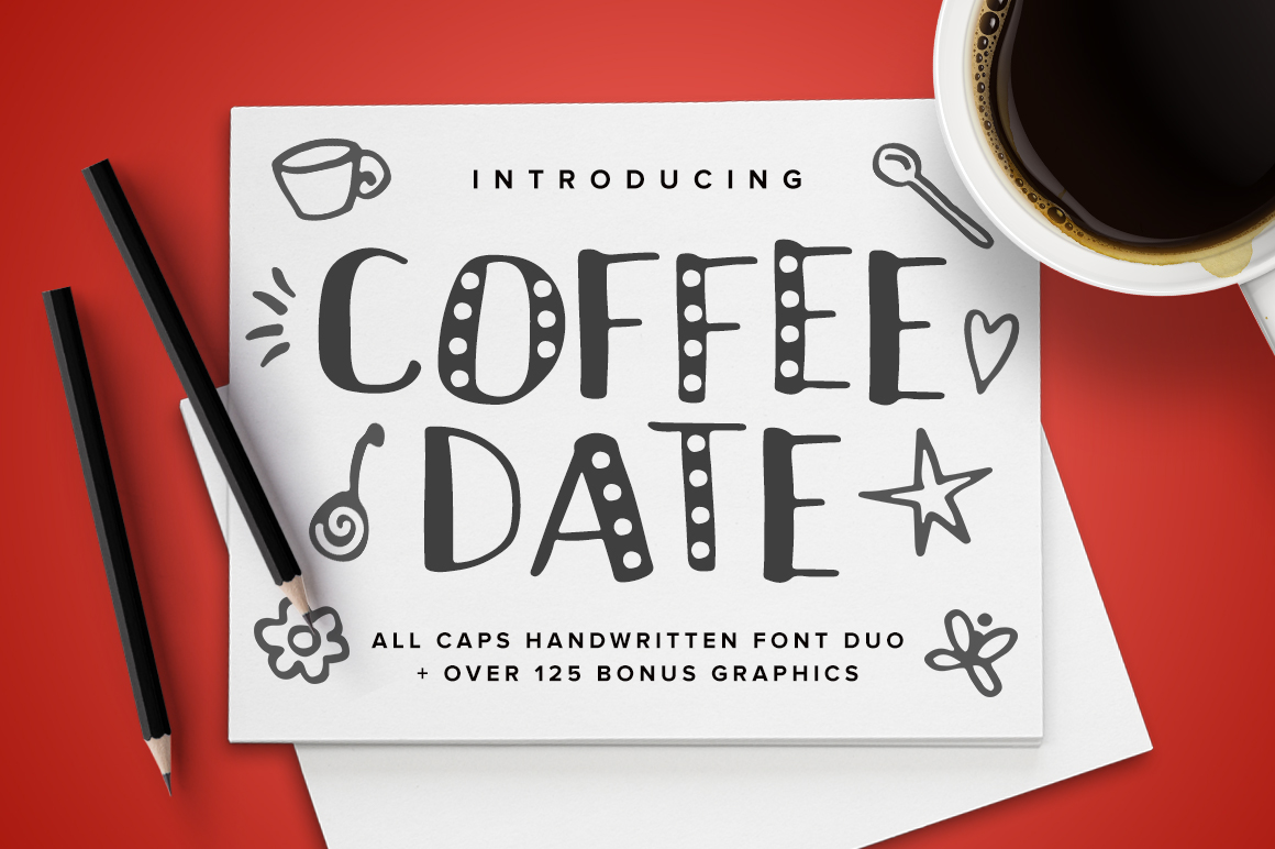 typography   font font duo handwritten hand drawn caps sans serif type Coffee valentine