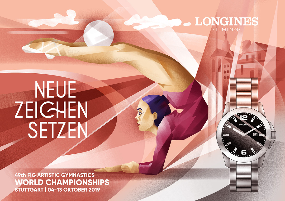 longines sport gymnastic watch germany Championship poster advert
