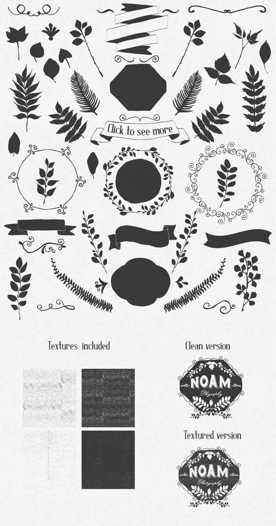 element logo vintage hand drawn illustrated ink leaves frames frame branch wedding ornament arrow Laurel wreath