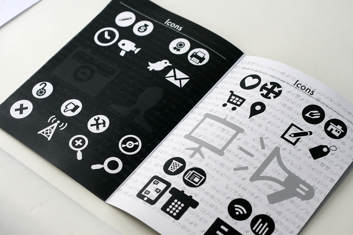 icons type booklets pictographs