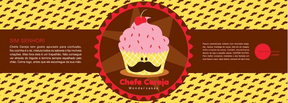 cupcakes cartoon Vector Illustration visual identity naif children design Casa das três