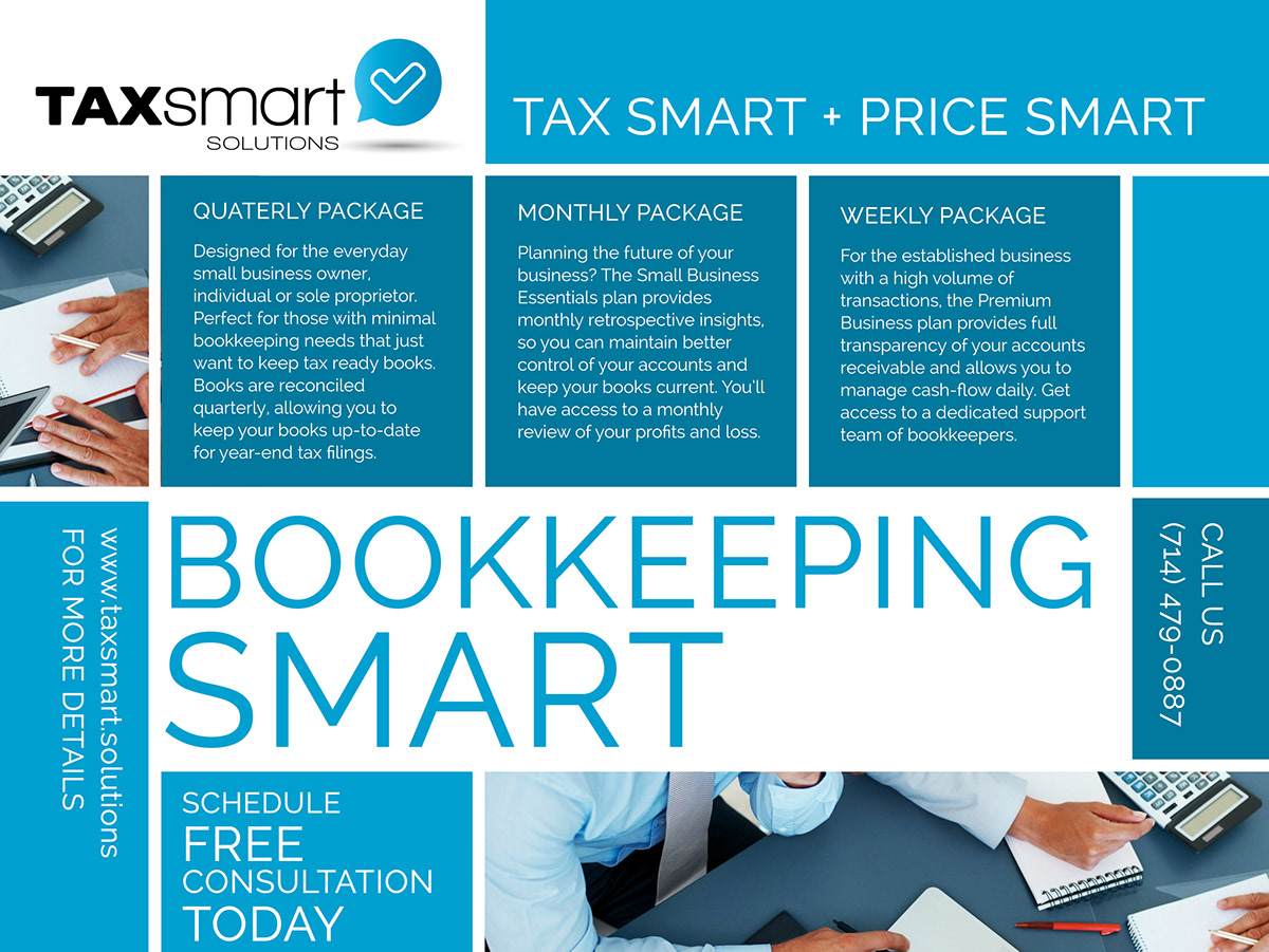 business flyer accounting grid blue Bookkeeping tax corporate flyer poster
