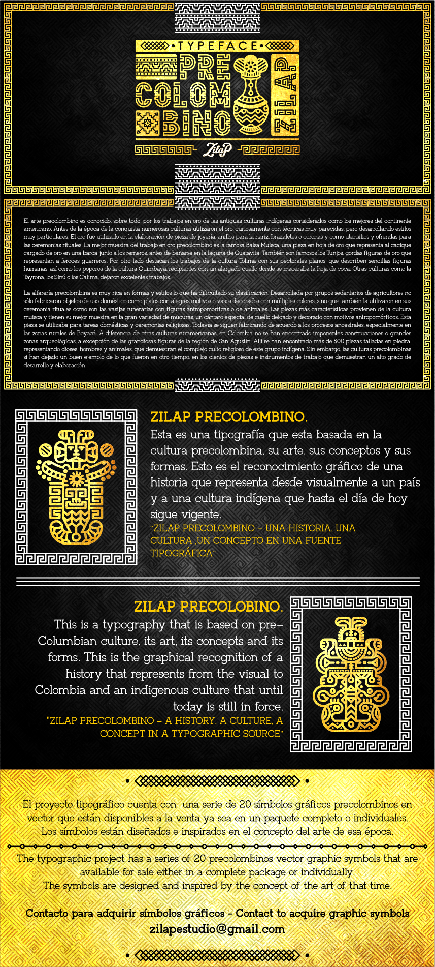 Typeface colombia precolombino cultura historia font Zilap Estudio zilap precolombino arte precolombino typography  
