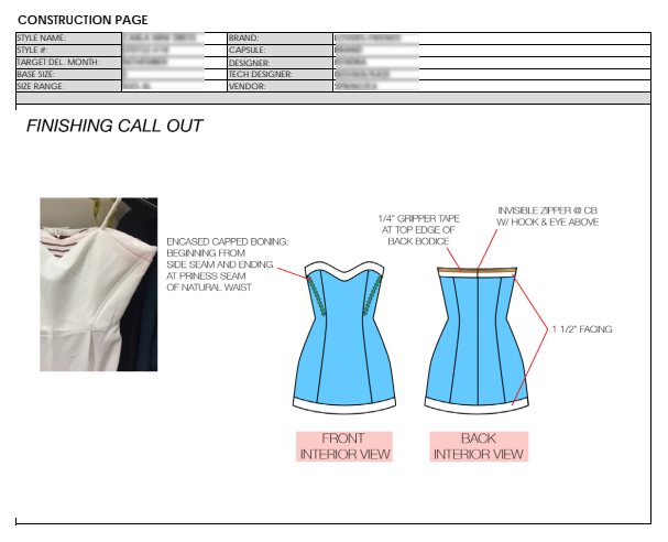 TECH PACKS Tech Pack product development fashion design Garment Construction