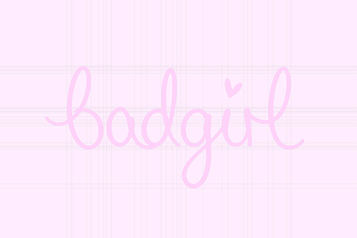 bei badgirl signature logo wordmark Signage solo show sydney lettering handwritten hand writing cursive