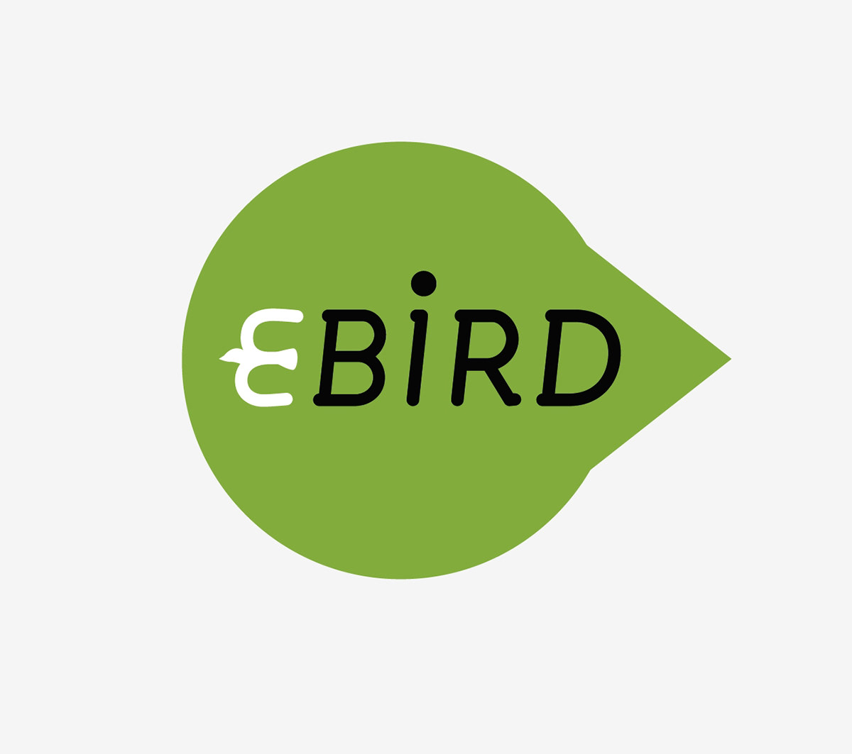 eBird bird Fly Environnement protection logo design minimalist head green black White birdy
