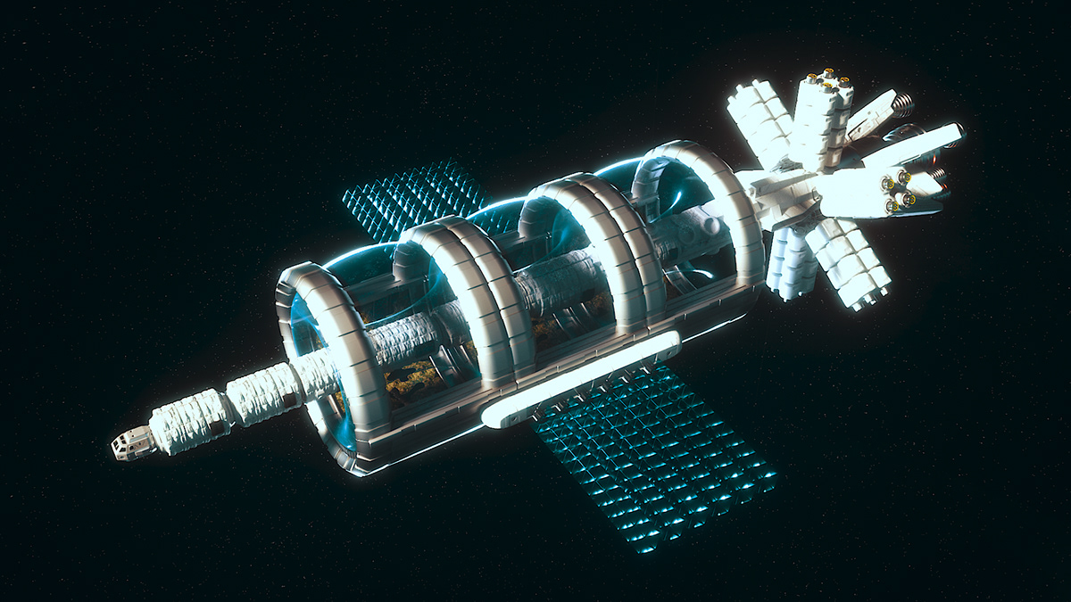 3D animation  architecture c4d design future Space  motiondesign Scifi spaceship