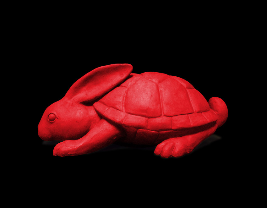 rabbit Arif Cekderi Fiberglas sculpture Turtle