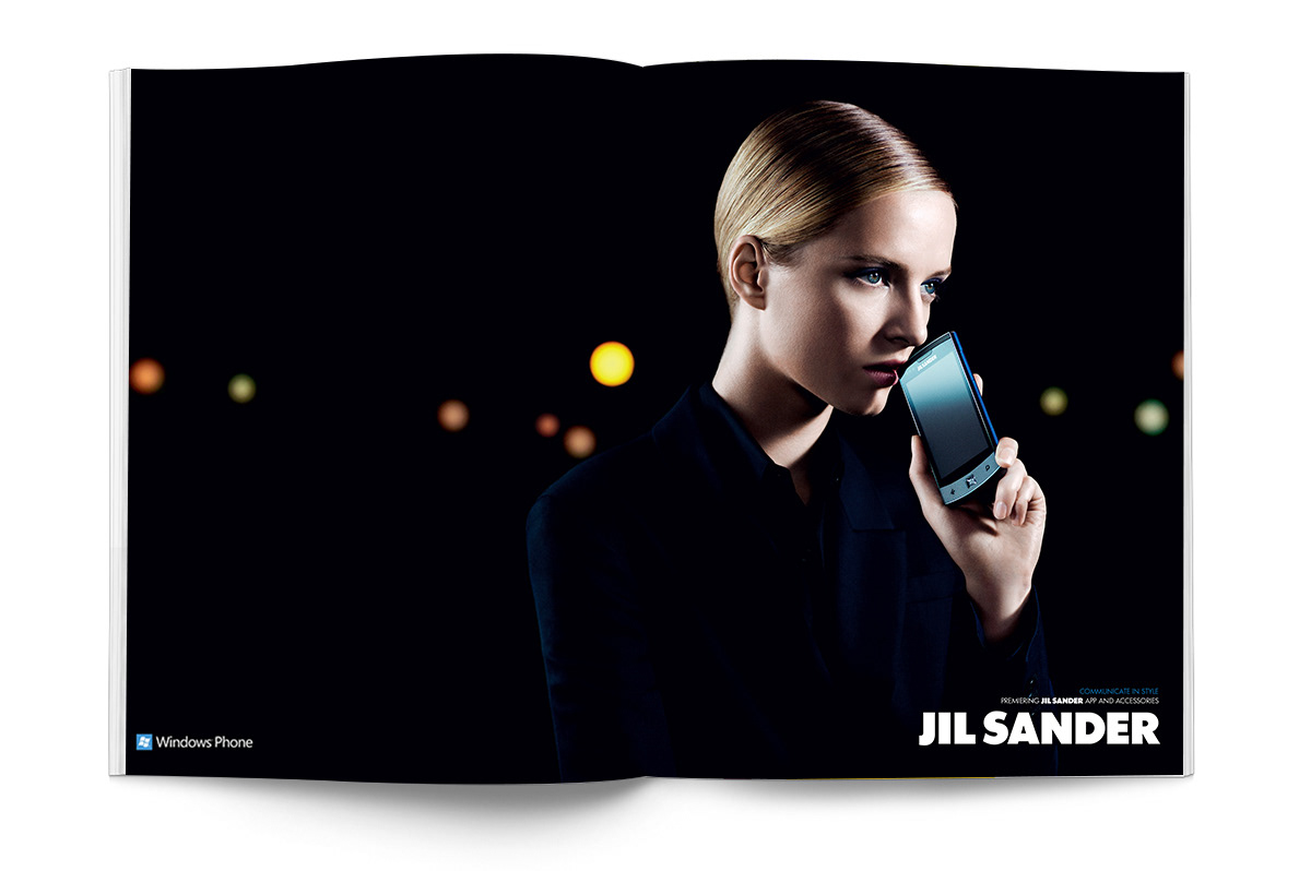 jill sander LG Europe pos materials brochure design Magazine Advert Designs fashion design Poster Design mobile phone advertising Advertising  print design 