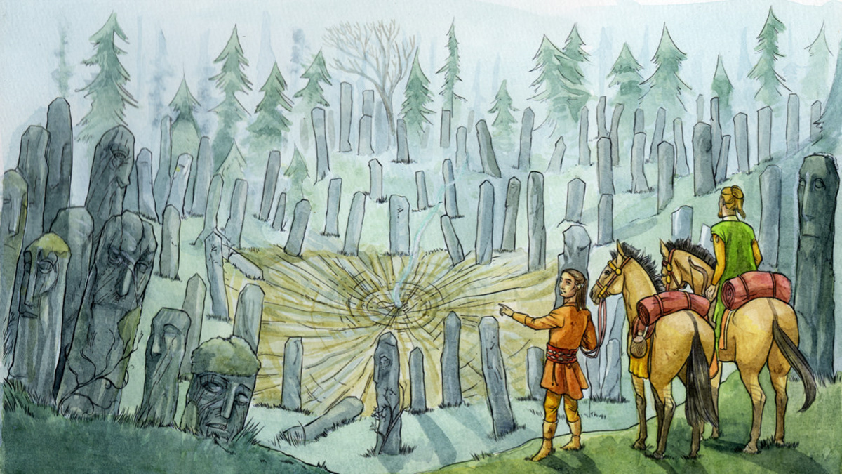 Watercolours fantasy Digital Art  bronze age Prehistory #deer watercolors watercolor line art Drawing 