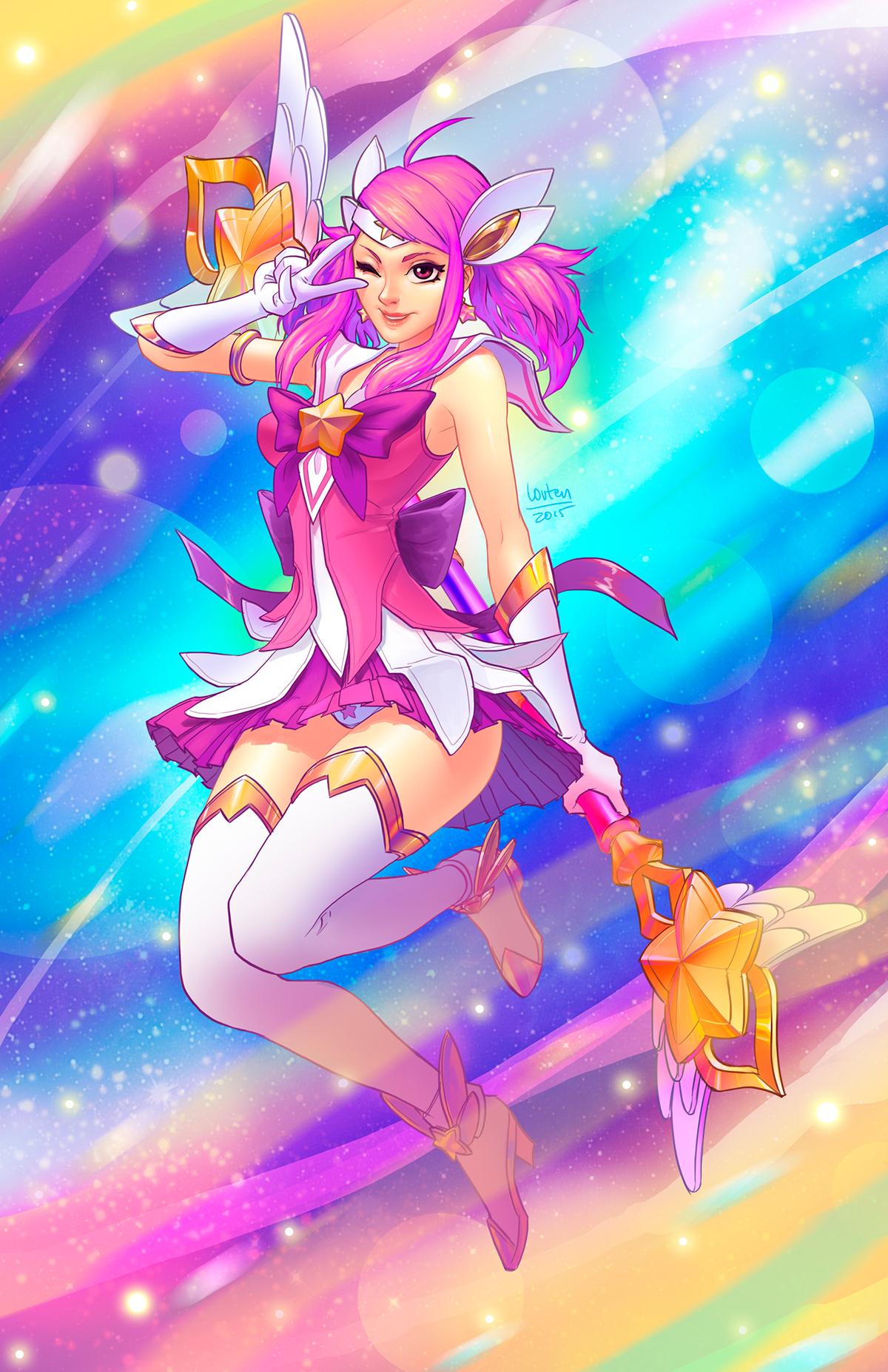 star guardian lux Lux fanart sailor moon Sailor Magic   power pink Space  fantasy girl star