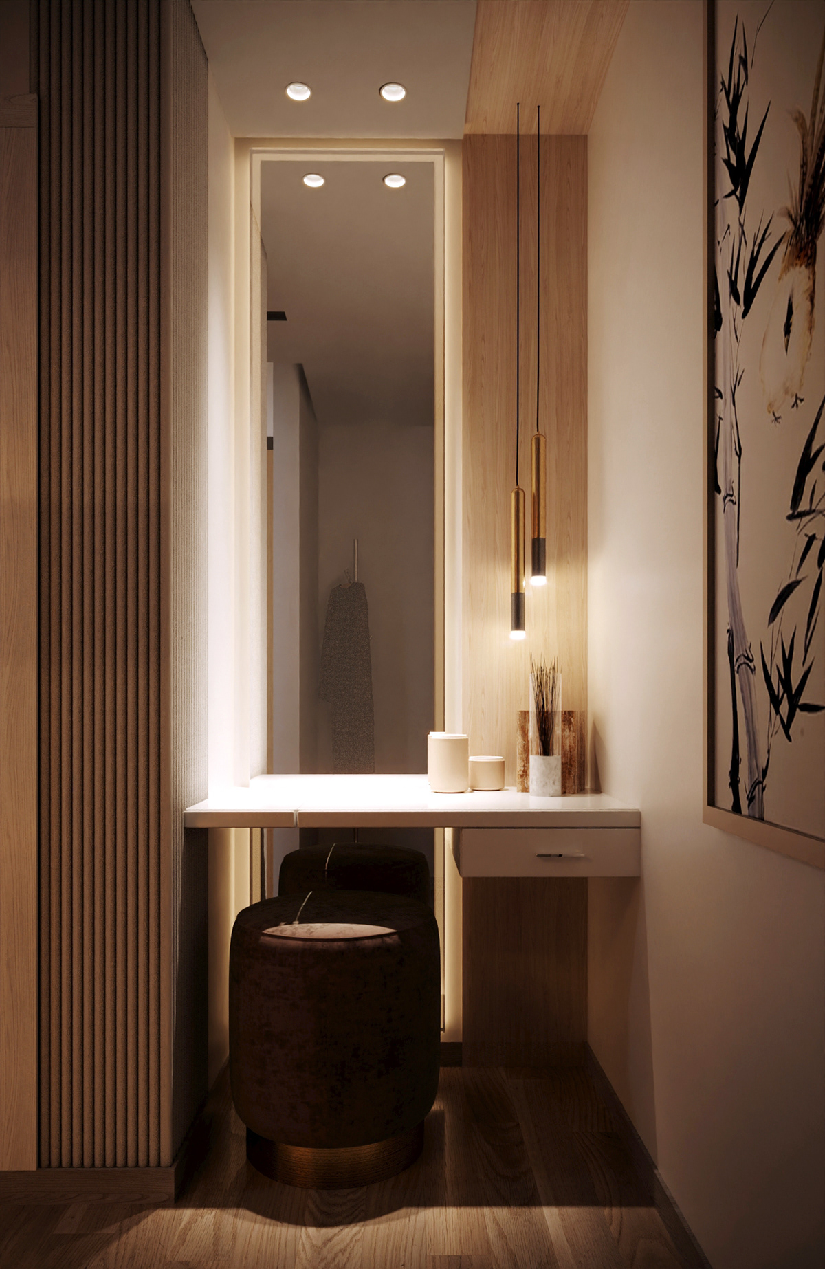 architecture art cairo design Interior japanese Minimalism bedroom residential visualization