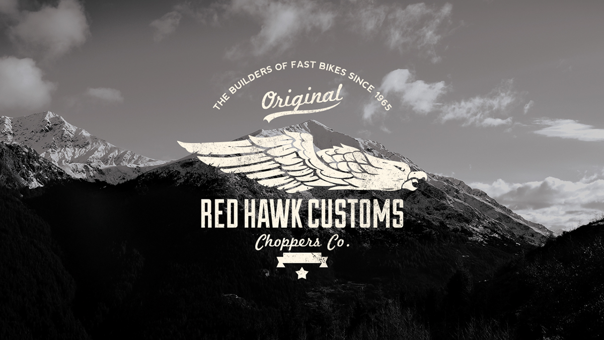 choppers customs motorbikes vintage american emblem old style Original riders hawk red Red Hawk brand shop customs shop