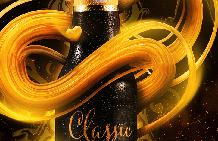 beer feminine Classic ad bottle elegance prestige moon night