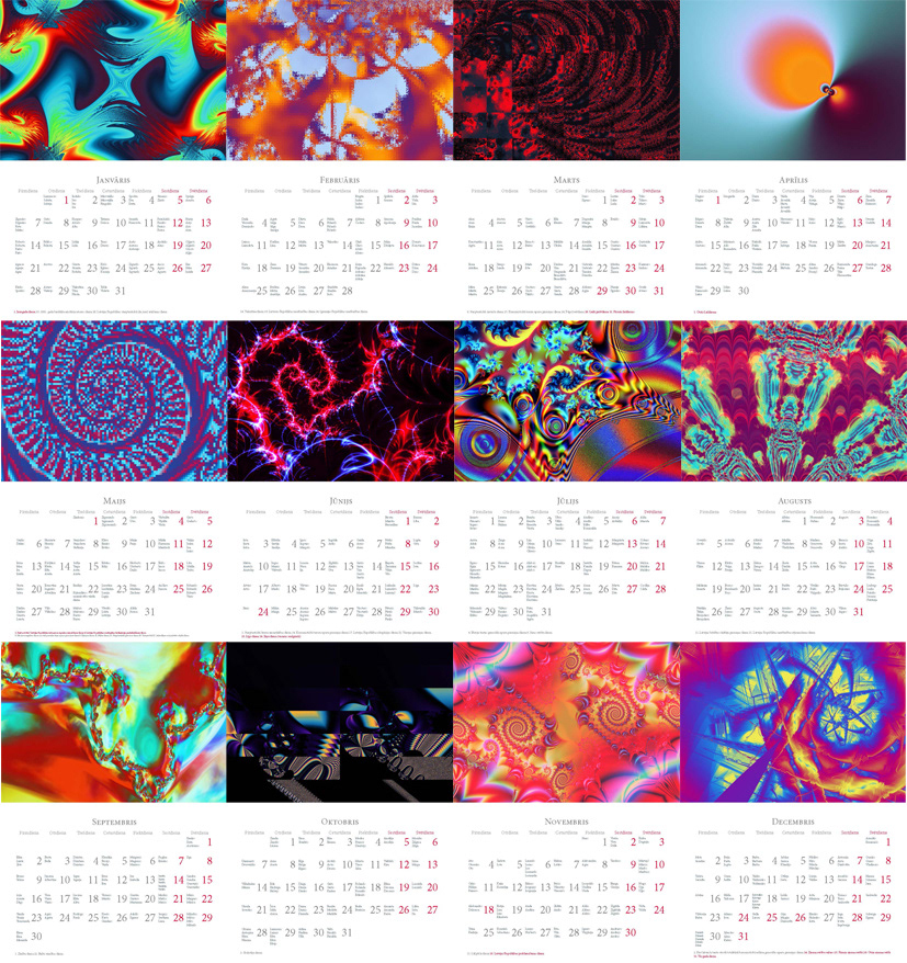 calendar fractal R1chu5 print abstract fractals colorful sci-fi