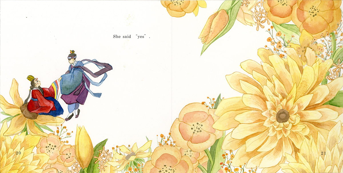 Thumbelina story storybook ILLUSTRATION  children's illustration fairytale publishing   Korea