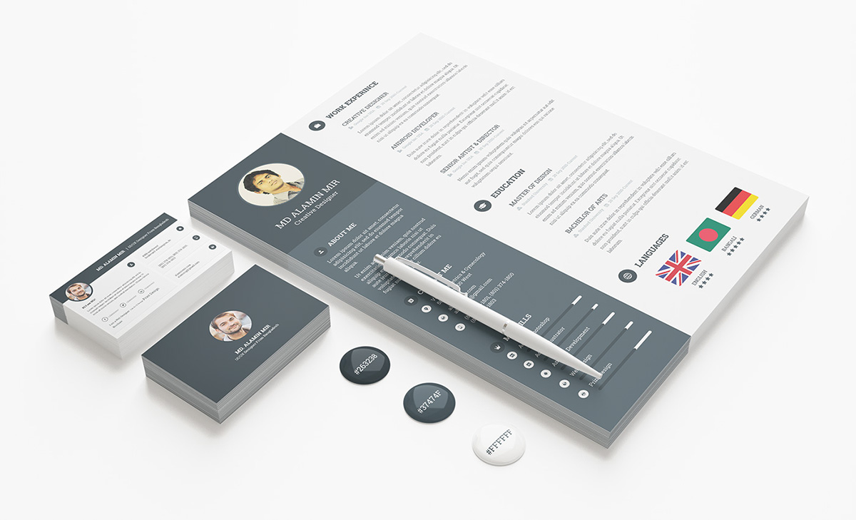 Free Resume Template with Business card on Behance
