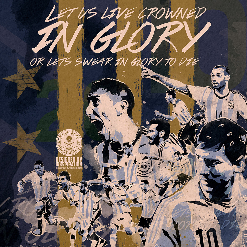 argentina football messi dimaria kun EPL la liga soccer poster Fan Art worldcup2014 Rio2014 Vamos Argentina